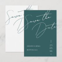 Minimalistische Emerald Green Script Typografy Wed