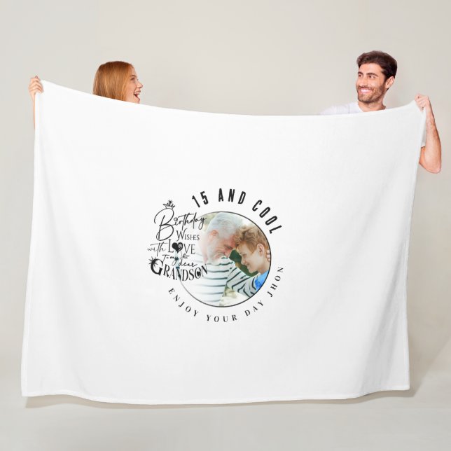Minimalistische Enkel-Geschenke Fleecedecke (Beispiel)