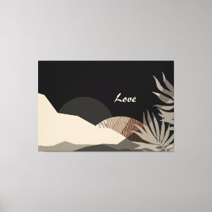 Minimalistische Erdtöne Boho-Abstrakt Leinwanddruck