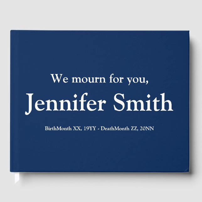 Minimalistische Erinnerungen Gästebuch (Vorderseite)