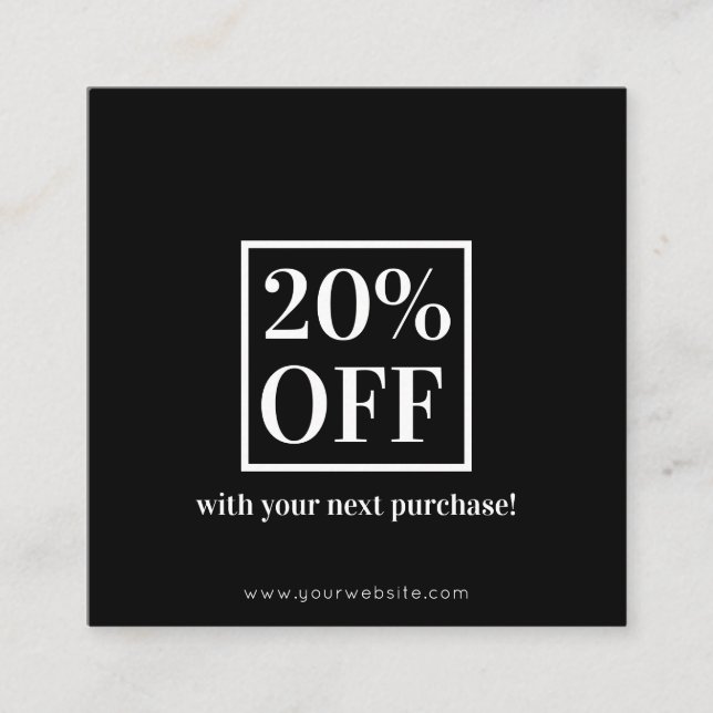 Minimalistische Ermäßigungskarte Rabattkarte (Vorderseite)