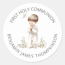 Minimalistische Erste Heilige Kommune für Junge