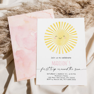 Minimalistische erste Reise rund um die Sonne Gebu Einladung