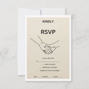 Minimalistische Eternal Bond Line Art Hochzeits-RS RSVP Karte