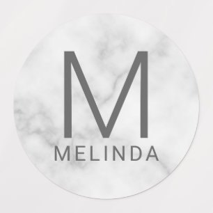 Minimalistische Etiketten aus weißem Marmor