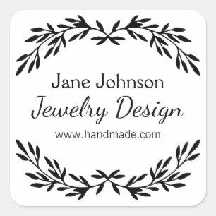 Minimalistische Etiketten für kleine Unternehmen Quadratischer Aufkleber