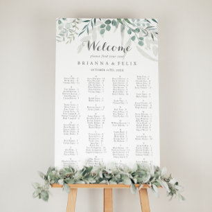 Minimalistische Eukalyptus-Alphabetisierungsdiagra Poster