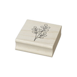 Minimalistische Eukalyptus-Botanik-Linienkunst Gummistempel