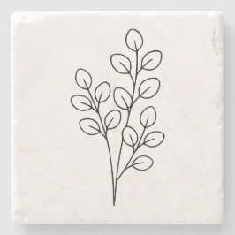 Minimalistische Eukalyptus-Botanik-Linienkunst Steinuntersetzer