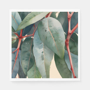 Minimalistische Eukalyptus Botanische Kunst Serviette