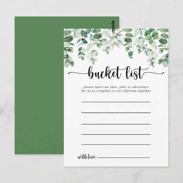 Minimalistische Eukalyptus-Einfache Schaufellisten Postkarte (Vorne/Hinten)