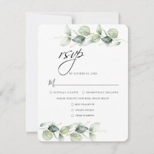Minimalistische Eukalyptus Foliage Botanische Hoch RSVP Karte