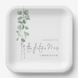 Minimalistische Eukalyptus-Glückwunsch Zukunft Fra Pappteller