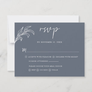 Minimalistische Eukalyptus Gray White Blätter Hoch RSVP Karte