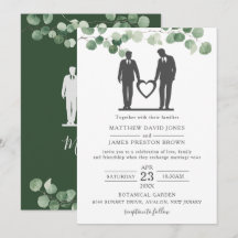 Minimalistische Eukalyptus Greenery Gay Wedding Gr