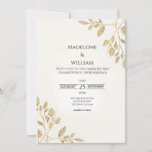 Minimalistische Eukalyptus-Hochzeit Einladung