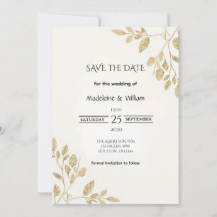Minimalistische Eukalyptus-Hochzeit Save The Date