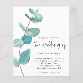 Minimalistische Eukalyptus-Hochzeitseinladung
