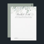 Minimalistische Eukalyptus-Hochzeitszettelkarten Postkarte<br><div class="desc">Diese minimalistischen Eukalyptus-Eimerkarten sind die perfekte Wahl für einen rustikalen Hochzeitsempfang oder ein rustikales Brautparty. Das Design zeichnet sich durch Aquarellfarben elegante grüne Eukalyptus-Blätter aus. Ändern Sie den Wortlaut in Anzug jedes Lebensereignisses. Das Schild der Schaufelliste wird separat verkauft.</div>