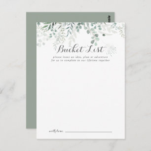 Minimalistische Eukalyptus-Hochzeitszettelkarten Postkarte