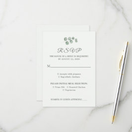 Minimalistische Eukalyptus-Sage-Grün-Hochzeits-RSV RSVP Karte
