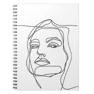 Minimalistische Face Line Art Notebook Notizblock