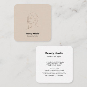 Minimalistische Face Logo Haare Schönheit Make-Neu Quadratische Visitenkarte