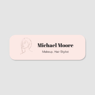 Minimalistische Face Logo Haare Schönheit Makeup P Namensschild