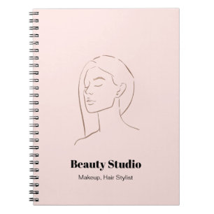 Minimalistische Face Logo Haare Schönheit Makeup P Notizblock