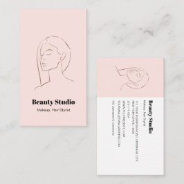Minimalistische Face Logo Haare Schönheit Makeup P Visitenkarte