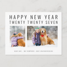 Minimalistische Familie 2 Fotos 2026 Frohes Neues