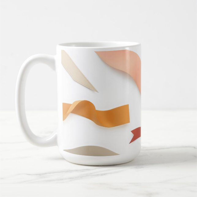 Minimalistische Farbbandabbildungen Kaffeetasse (Links)