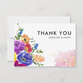 Minimalistische Farbblumenhochzeit Mitteilungskarte