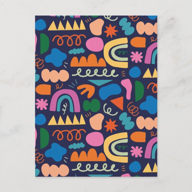 Minimalistische, farbige abstrakt feiertagspostkarte (Vorderseite)