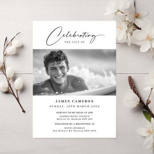 Minimalistische Feier zum Foto der Beerdigung Einladung
