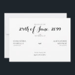Minimalistische feierliche Schwarz-Weiß-Hochzeit Save The Date<br><div class="desc">Wählen Sie diese "Minimalistische formale Schwarz-Weiß-Zeitlose Hochzeit retten Sie die Daten" für Ihre elegante,  alte Geld ästhetische,  schwarze Krawatte Hochzeit. Der Text ist vollständig anpassbar,  und wenn Sie es vorziehen,  können Sie ein Foto auf der Rückseite hinzufügen.</div>