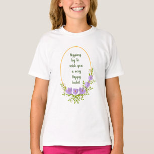 Minimalistische Feiertagsgirlanden Krokusblumen Os T-Shirt