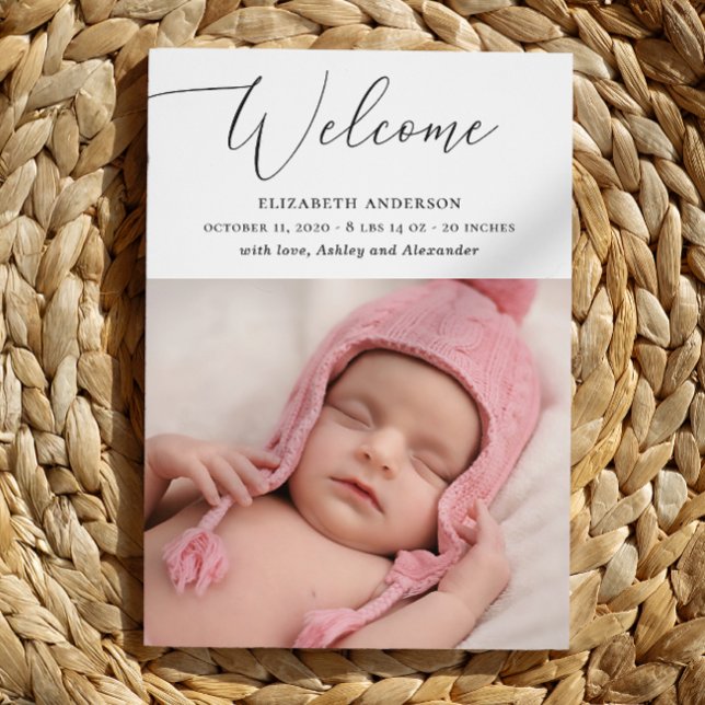 Minimalistische, feinfühlige Drehbabygeburt Ankündigung (Von Creator hochgeladen)