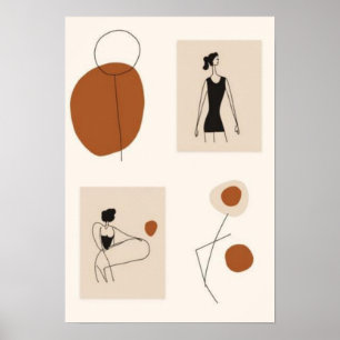 Minimalistische feminine Galerie-Wandkunst-Set M Poster