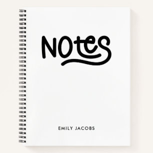 Minimalistische fette Handschrift Notizen Typograf Notizbuch