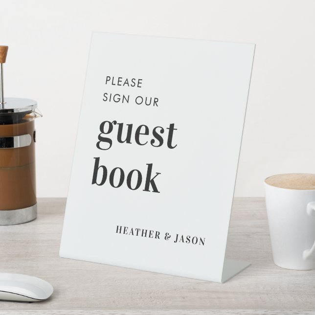 Minimalistische fette Hochzeit Unterschreiben Unse Sockelschild (In SItu)