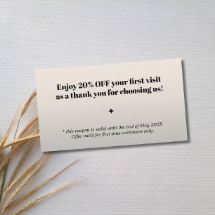 Minimalistische fette schwarze Imitate Silbersalon Rabattkarte