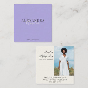 Minimalistische, fette Skript-Boho-modern-lila-Fot Quadratische Visitenkarte