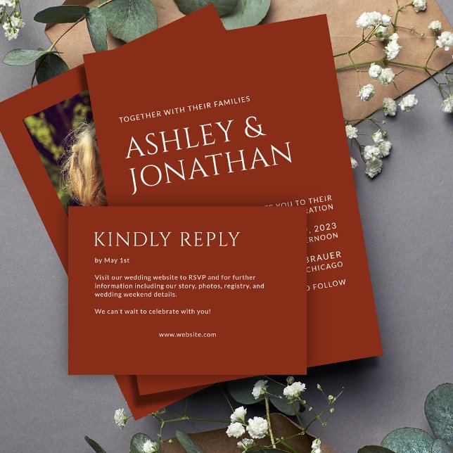 Minimalistische fette Textmarkierungen Hochfahren RSVP Karte (Von Creator hochgeladen)