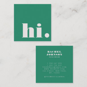 Minimalistische fette Typografie Flasche Grün Mode Quadratische Visitenkarte