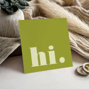 Minimalistische fette Typografie Limettengrün Mode Quadratische Visitenkarte