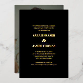 Minimalistische fette Typografie Schwarzes Foto Ho Folieneinladung