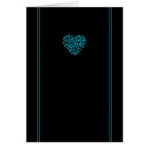 Minimalistische Filagree Heart Grußkarte - Blue