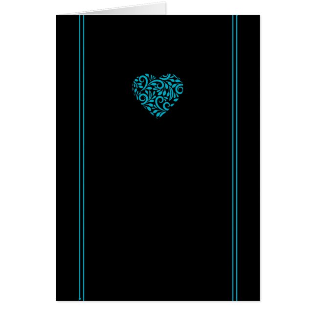 Minimalistische Filagree Heart Grußkarte - Blue (Vorne)