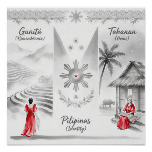 Minimalistische Filipino-Tuschewaschung Poster